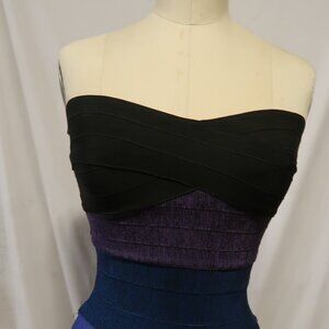 Strapless Colorblock Bandage Dress